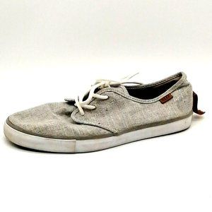 Reef Mens Lace Up‎ Sneaker Gray Flat Heel Round Toe Cushioned Insole Sz 10